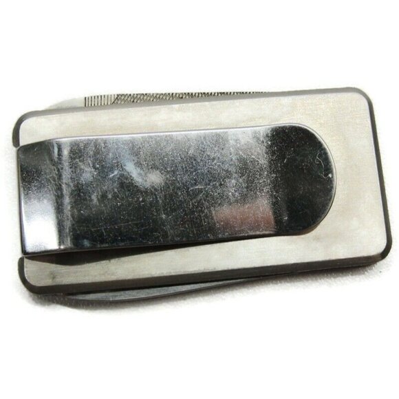 Money Clip Stainless Steel Monogrammed "MDL" Cash ID Holder Knife File - Picture 3 of 7